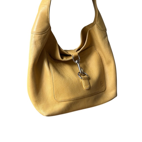 Dooney & Bourke Belvedere Logo Lock Hobo Bag Yellow Pebbled Leather - Picture 4 of 16